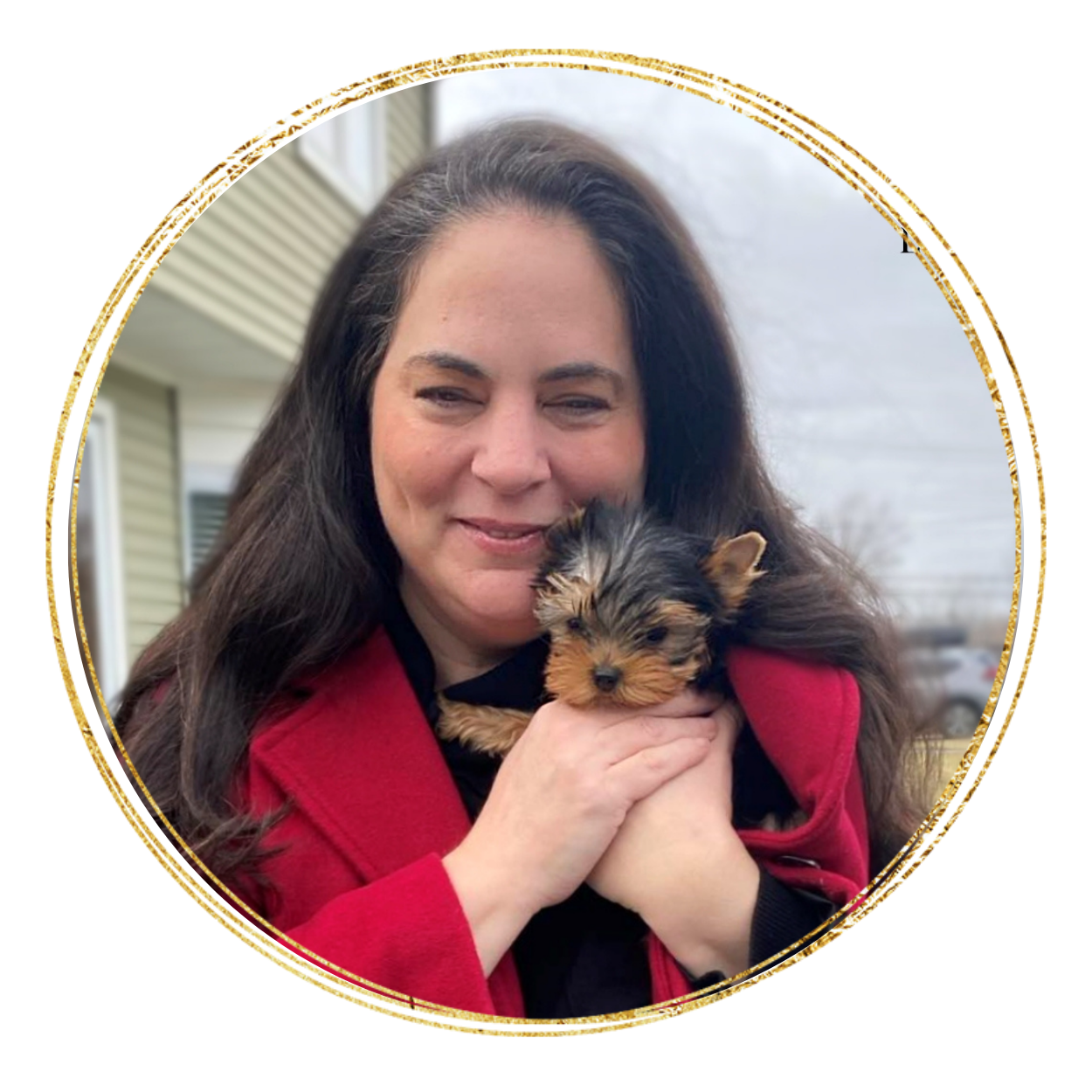 Woman with Yorkshire Terrier